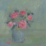 'Camelia flowers in Pot' - Acrylic on Wood Panel - 45 x 45 cm SOLD