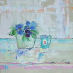 Pansy Pot with Jug - Acrylic on Box Canvas - 60 x 60 cams SOLD