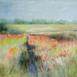 Poppy Fields - Mixed Media with Acrylic on Box Canvas - 100 x 80 cms