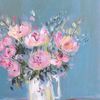 Mixed roses in jug SOLD