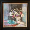 Mixed Vase with Cosmos 60 x 60cm Framed